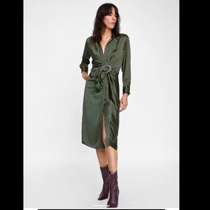 Printed Horsebit Dress with Buckle